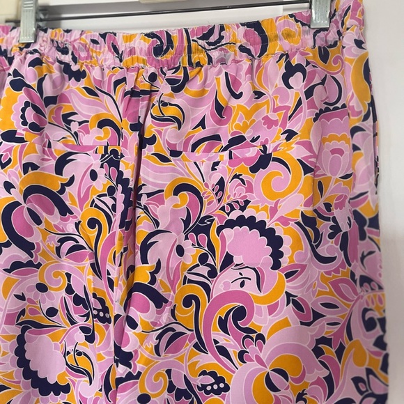 J Crew NEW silk lounge pink paisley swirl pull-on pants 8 NWOT - Picture 8 of 9